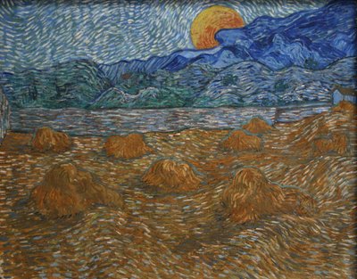 Paysage avec gerbes de blé et lune montante - Vincent van Gogh